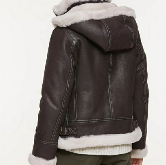 Overland Shearling Bomber Coat - Picture 3 of 7